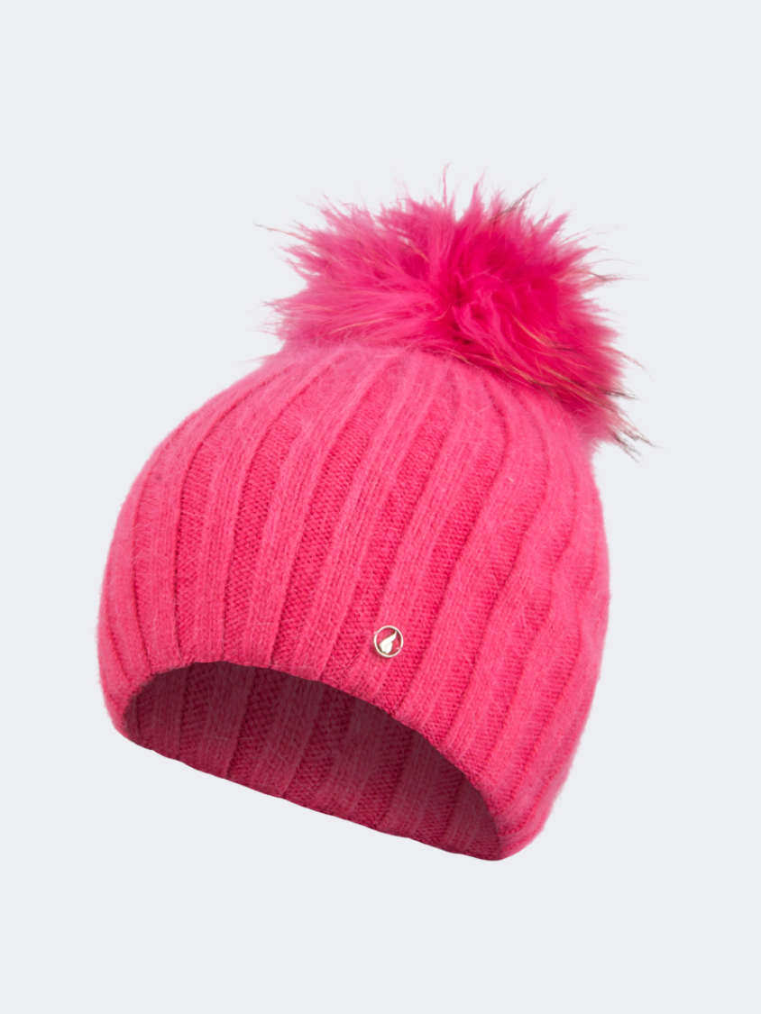 Oil And Gaz Ribbed Women Lifestyle Pom Beaniefuchsia