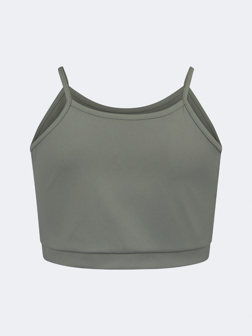 Oil And Gaz Breathable Kids-Girls Lifestyle Longline Bra Olive