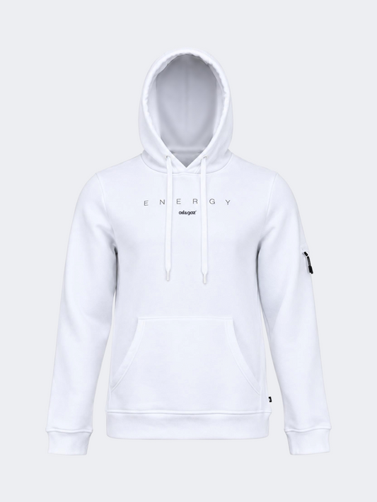 Oil And Gaz Brushed Unisex Lifestyle Printed Hoodie White