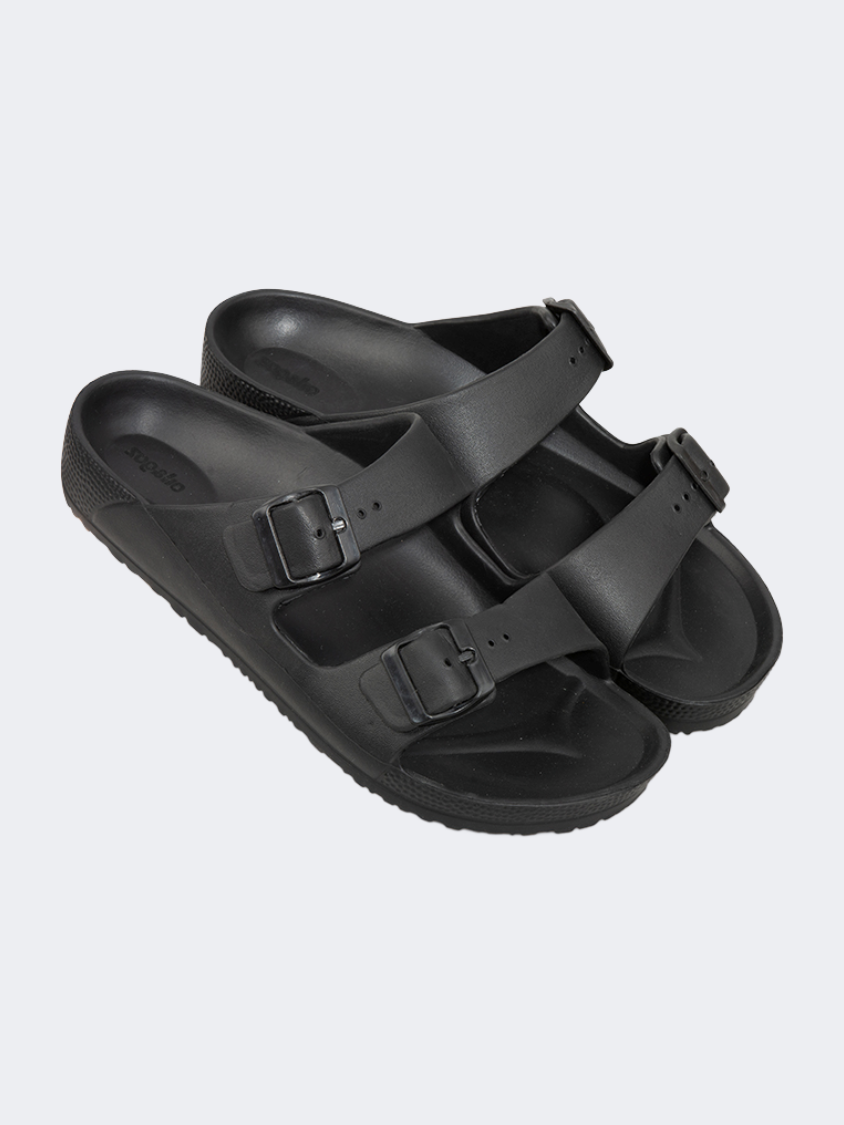 Oil And Gaz Chic Beach Men Stripe Slide Black