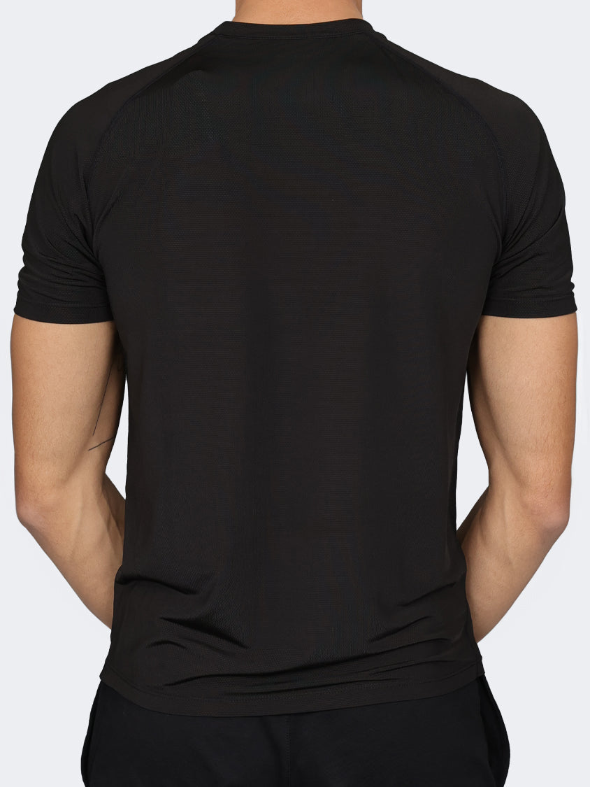 Oil And Gaz Round Neck Men Fitness T-Shirt Black