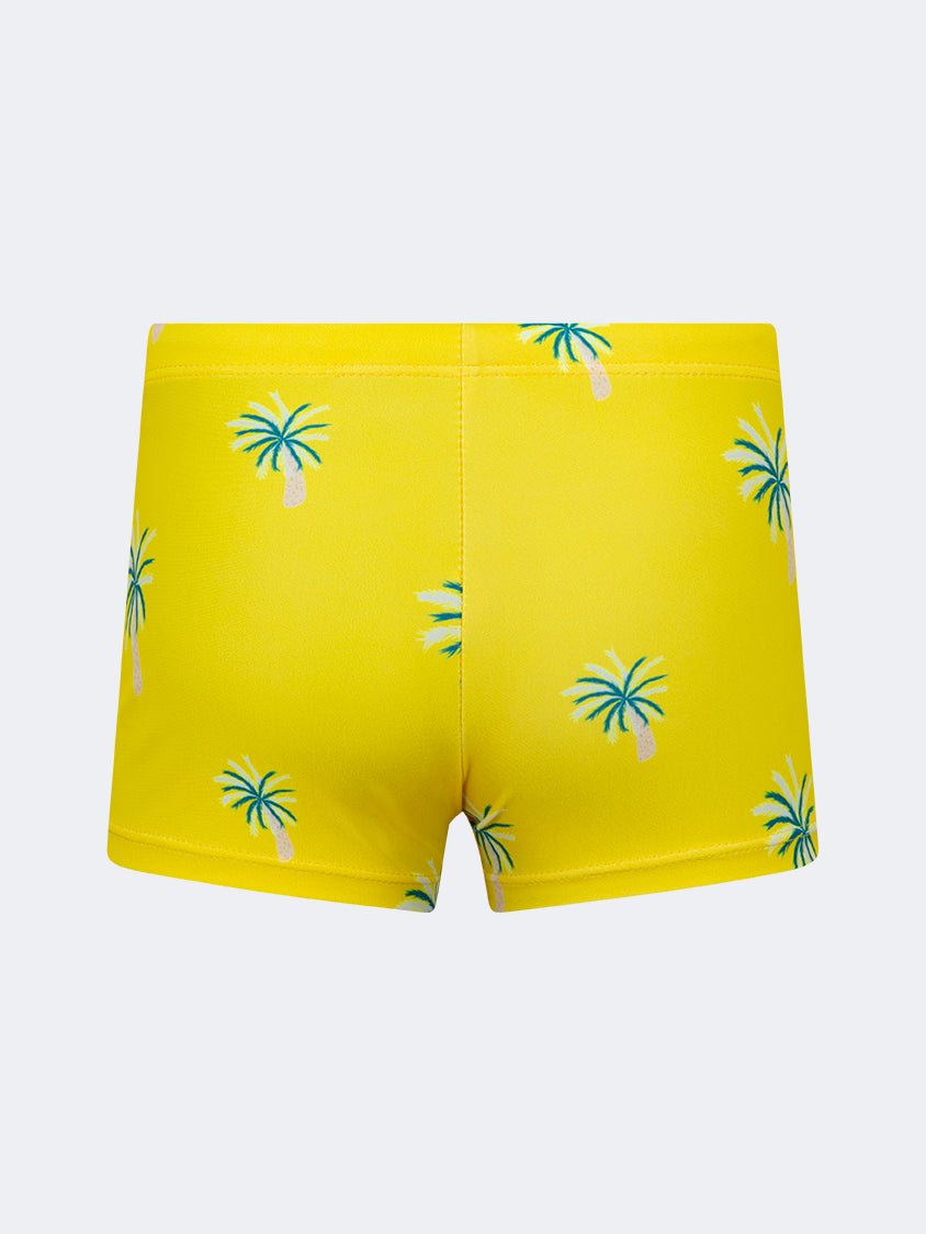 Oil And Gaz Stretchy Kids-Boys Beach Swim Short Yellow