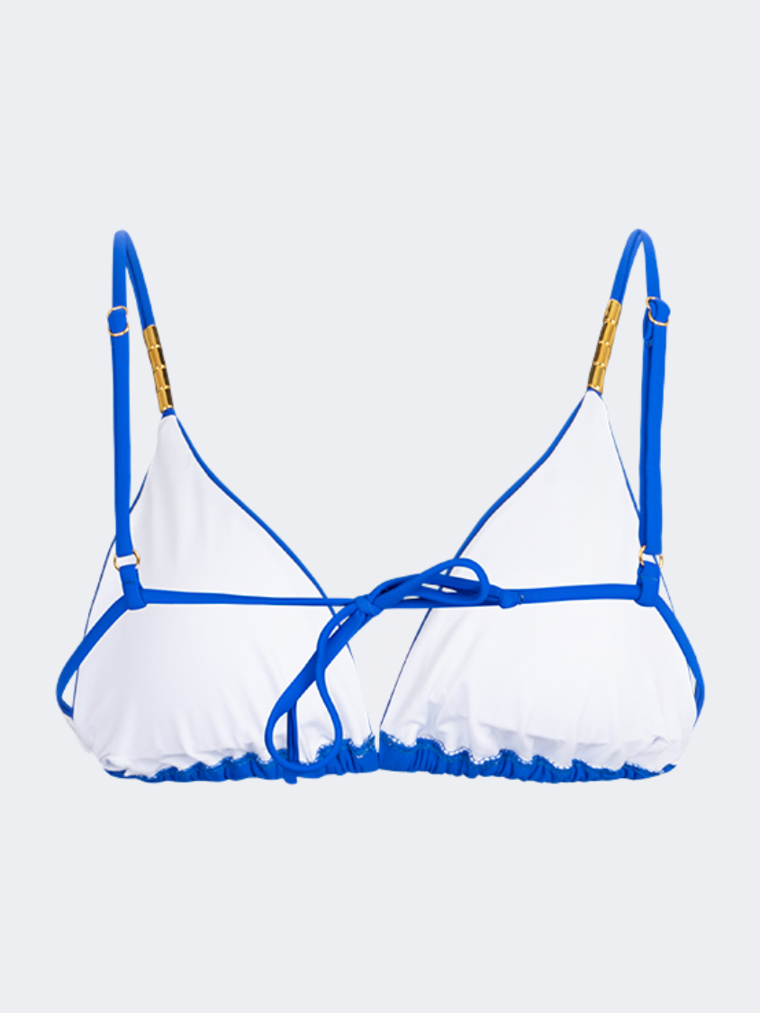 Oil And Gaz Adjustable Women Beach Bra Blue