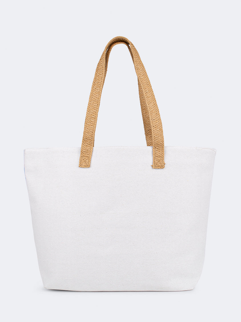 Oil And Gaz Chic Women Beach Bag Blue/Gold