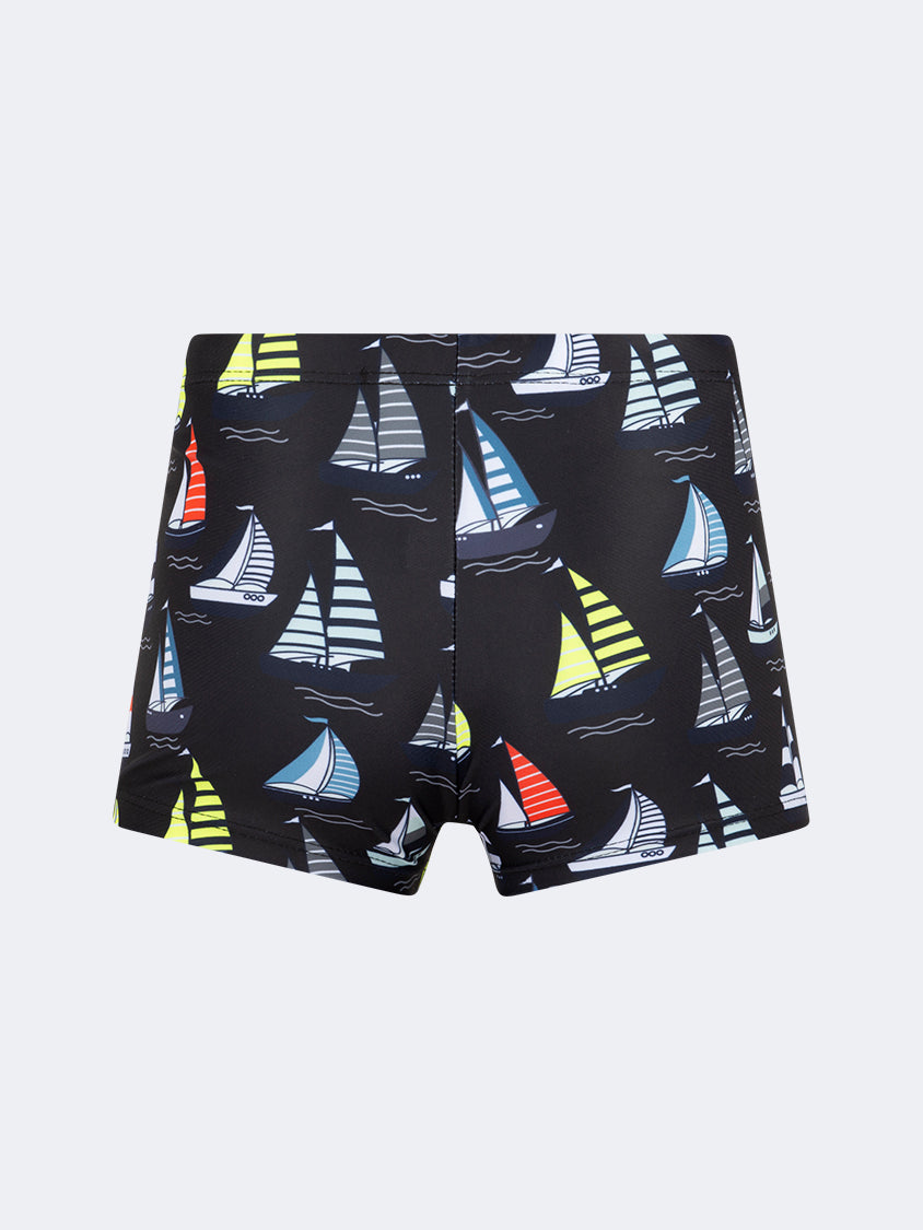 Oil And Gaz Stretchy Kids-Boys Beach Swim Short Black