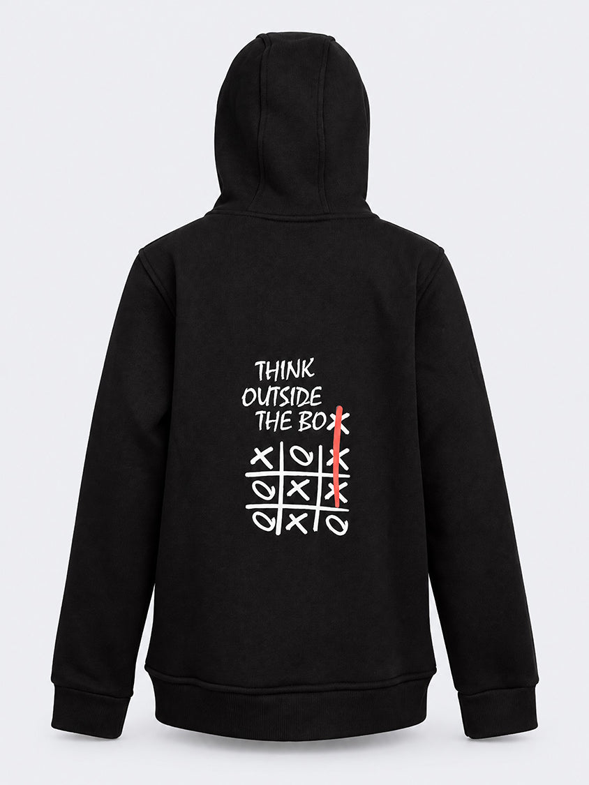 Oil & Gaz Brushed Kids Lifestyle Hoodie Wth Pocket Black