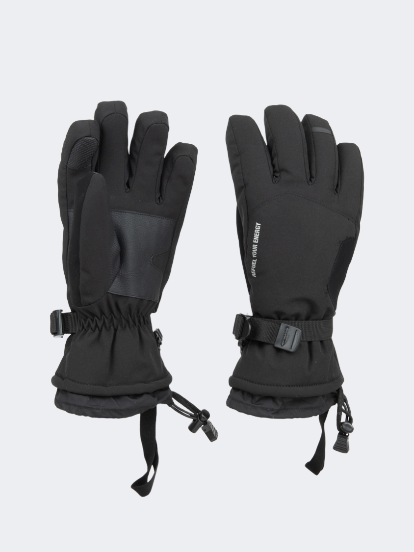 Oil And Gaz Softshell Unisex Skiing Ski Gloves Black