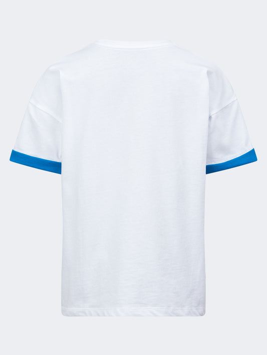 Oil & Gaz Round Neck Kids-Boys Lifestyle T-Shirt White/Blue