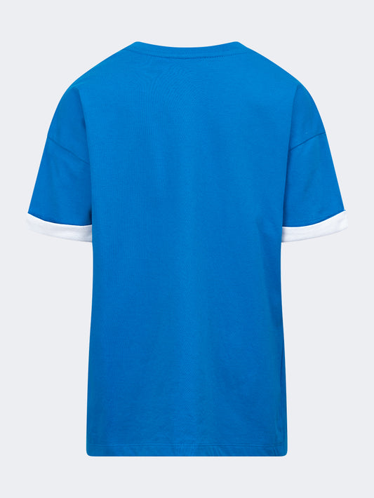 Oil & Gaz Round Neck Kids-Boys Lifestyle T-Shirt Blue/White