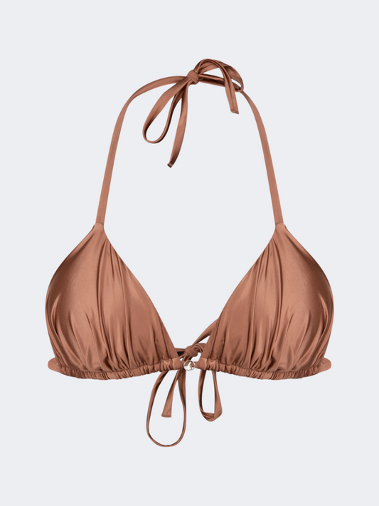 Oil & Gaz Sparkle Women Beach Triangle Bra Light Brown