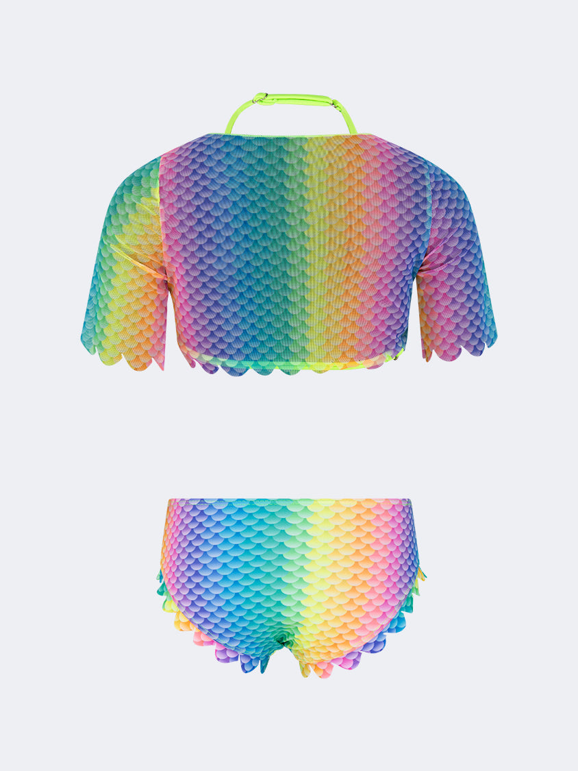 Oil And Gaz Soft Kids-Girls Beach Bikini Set Green