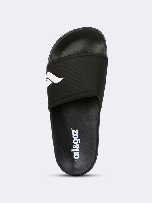 Oil & Gaz Comfy Unisex Beach Slide Black/White