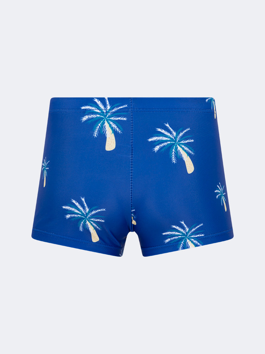 Oil And Gaz Stretchy Kids-Boys Beach Swim Short Dark Blue