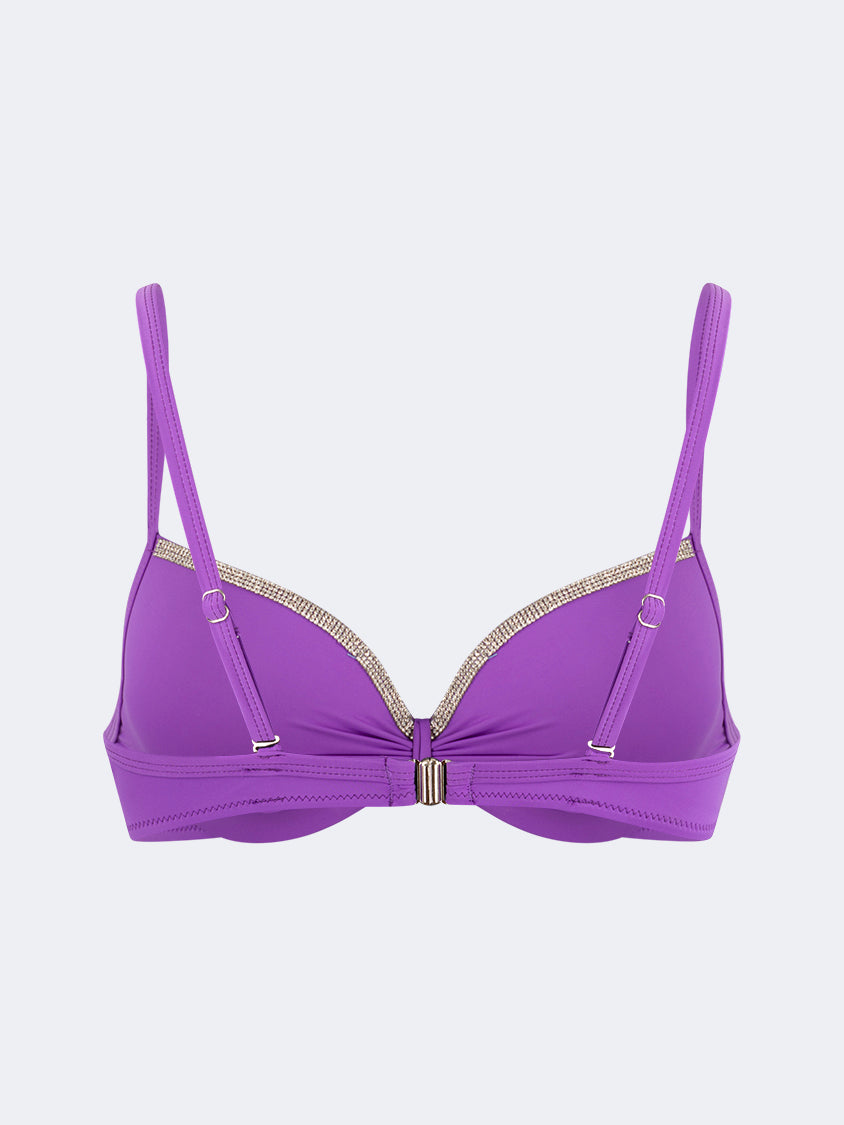 Oil And Gaz Stylish Women Beach Shelf Bra Purple
