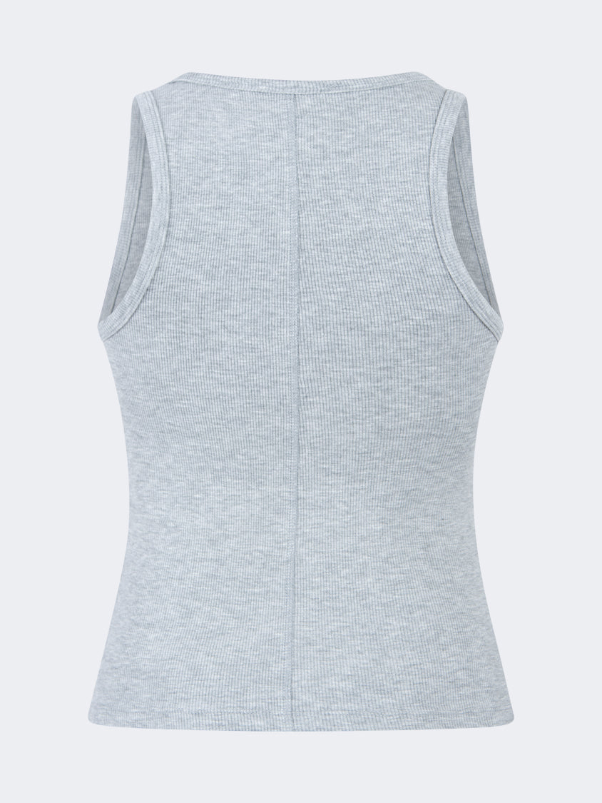 Oil And Gaz Ribbed Women Lifestyle Tank Grey