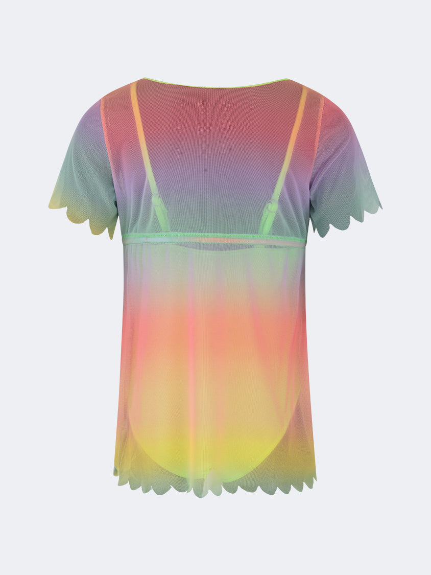 Oil And Gaz Colorful Kids-Girls Beach Monokini Green