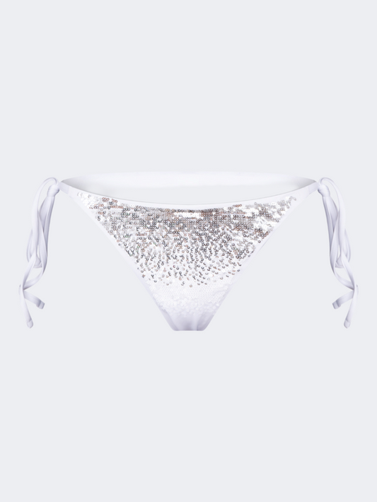 Oil & Gaz Shimmering Women Beach Tie Side Bottom White