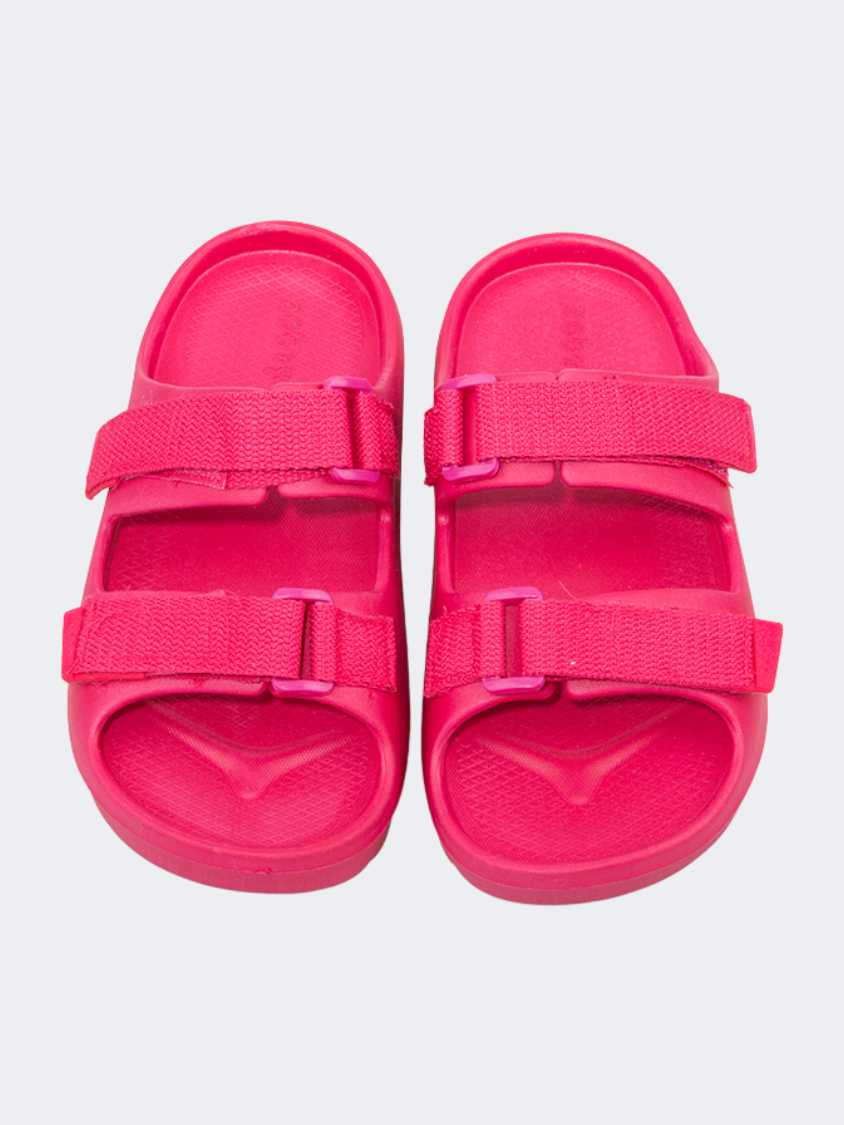 Oil And Gaz Chic Beach Kids Stripe Slide Fuchia