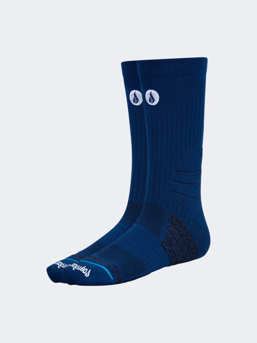 Oil And Gaz Comfortable Unisex Hiking Crew Socks Blue/Navy