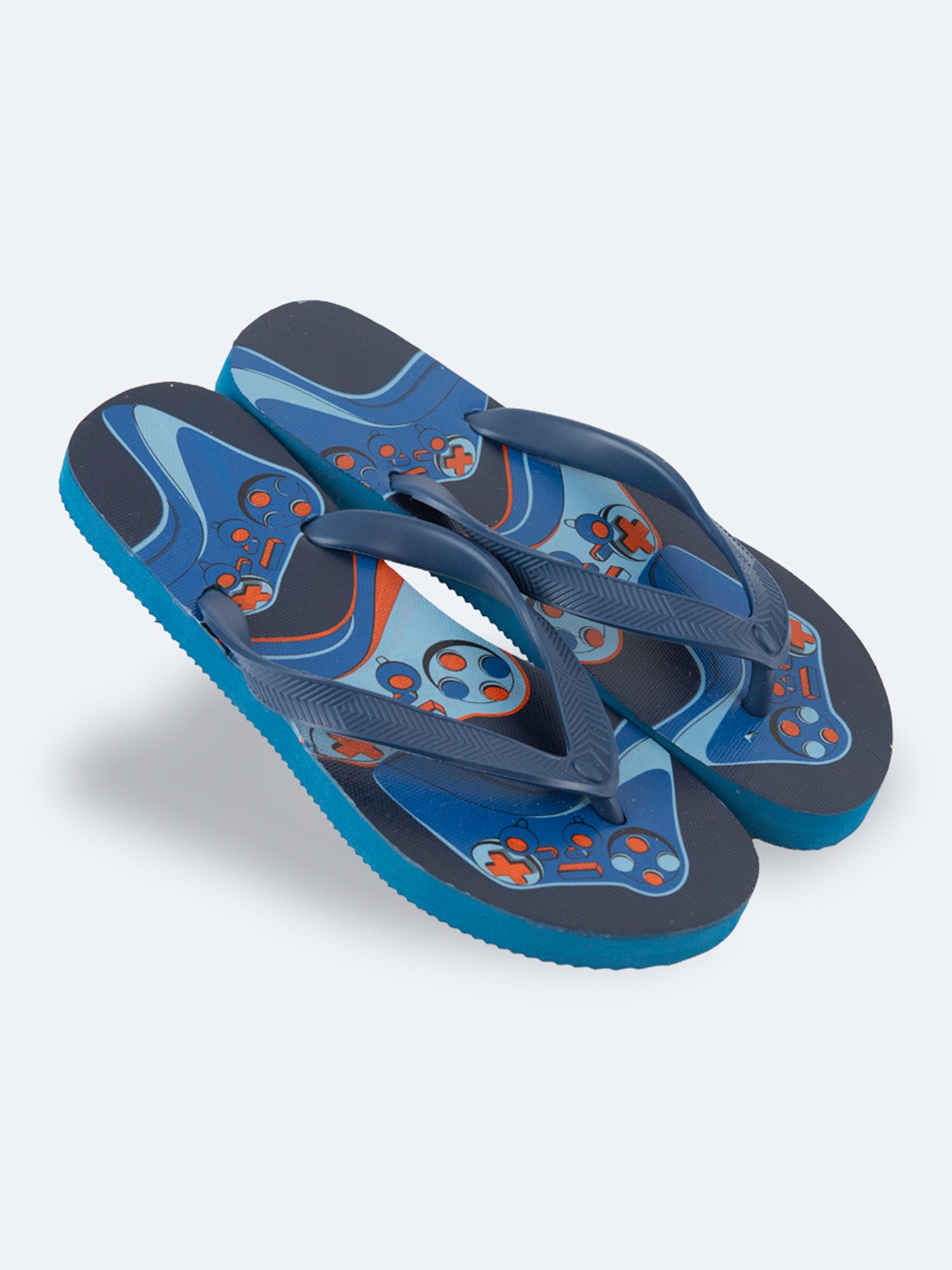 Oil and Gaz Comfy Kids Beach Slippers Blue/Orange