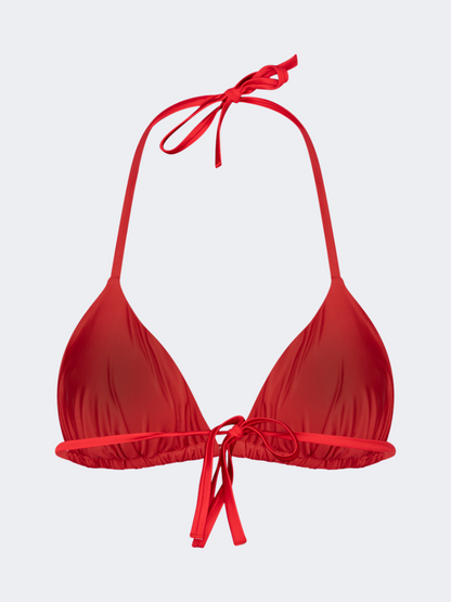 Oil And Gaz Sparkle Women Beach Triangle Bra Red