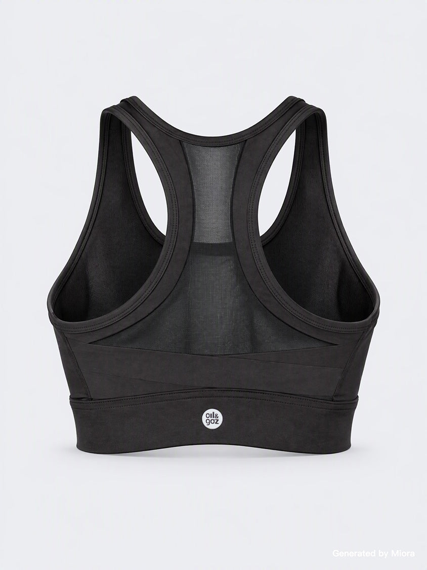 Oil &amp; Gaz Supportive Women Training Sports Bra Black