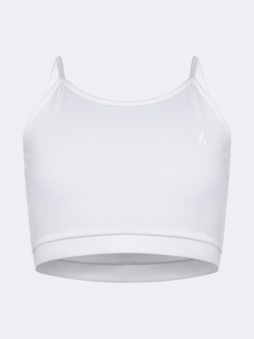 Oil And Gaz Breathable Kids-Girls Lifestyle Longline Bra White