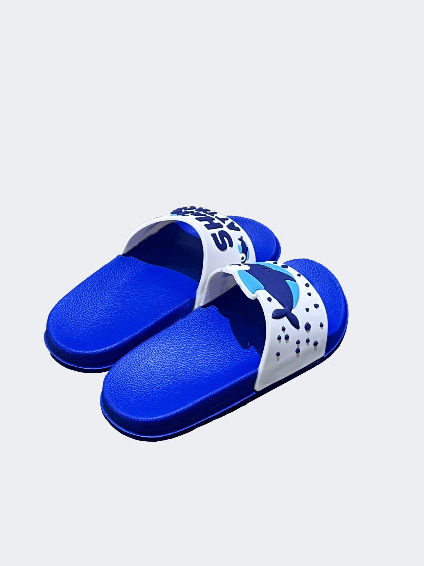 Oil And Gaz Ds Shark Kids Beach Slippers Blue/White