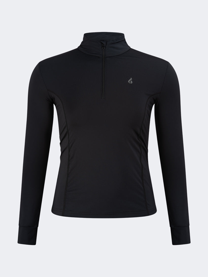 Oil And Gaz Round Neck Women Fitness Long Sleeve Black