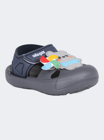 Oil And Gaz Cozy Kids-Boys Beach Slip-On Clogs Grey/Navy