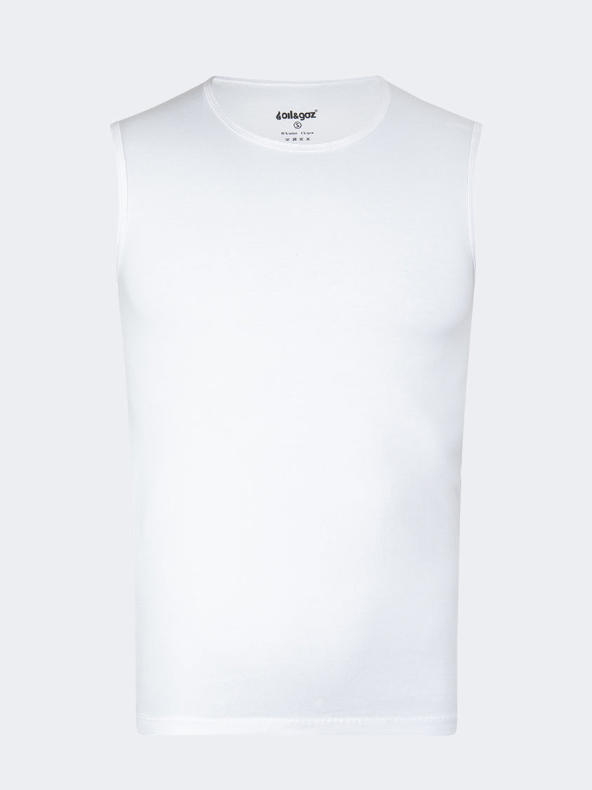 Oil And Gaz Round Neck Men Underwear White