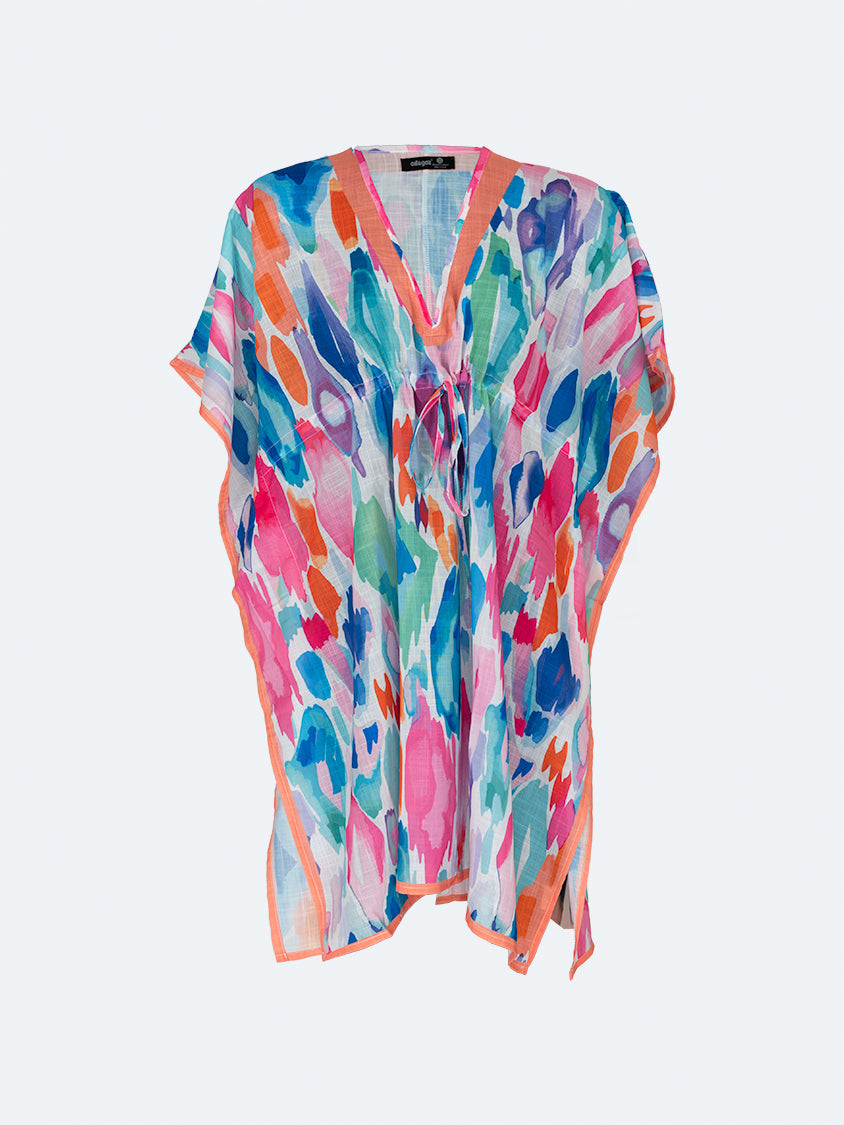 Oil And Gaz Elegant Women Beach Poncho Blue/Pink