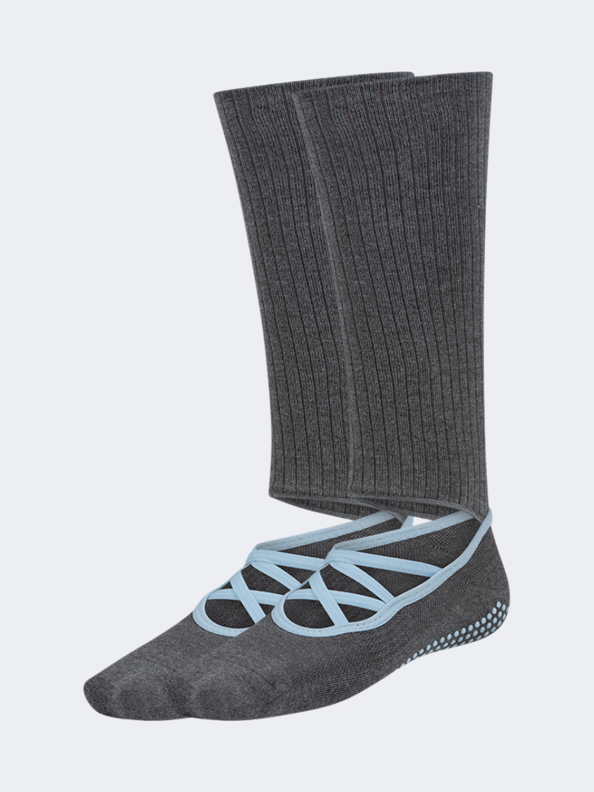 Oil And Gaz Comfy Women Pilates Socks Grey