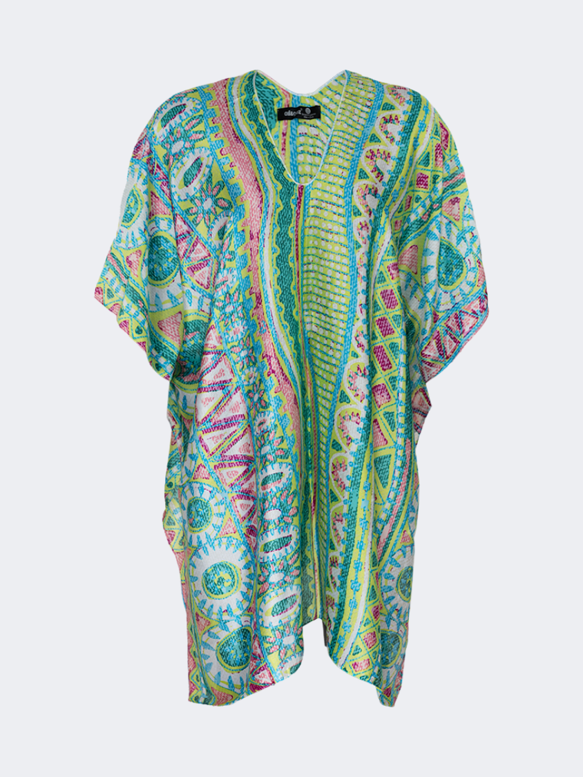Oil And Gaz Elegant Women Beach Poncho Light Green