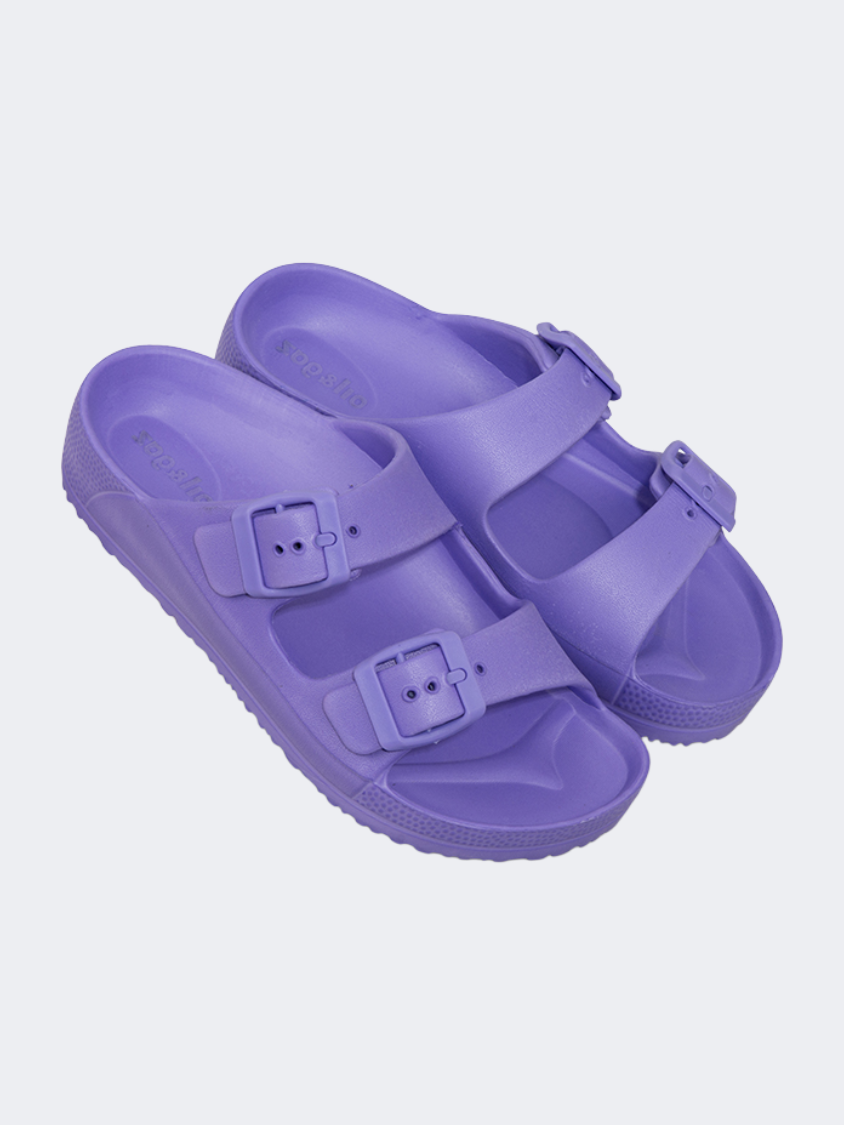 Oil And Gaz Chic Beach Kids-Girls Stripe Slide Purple