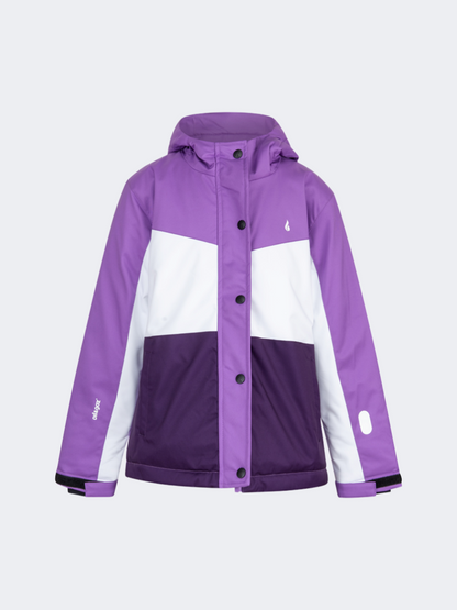 Oil&amp;Gaz Comfortable Kids-Girls Skiing Ski Jacket Purple/White