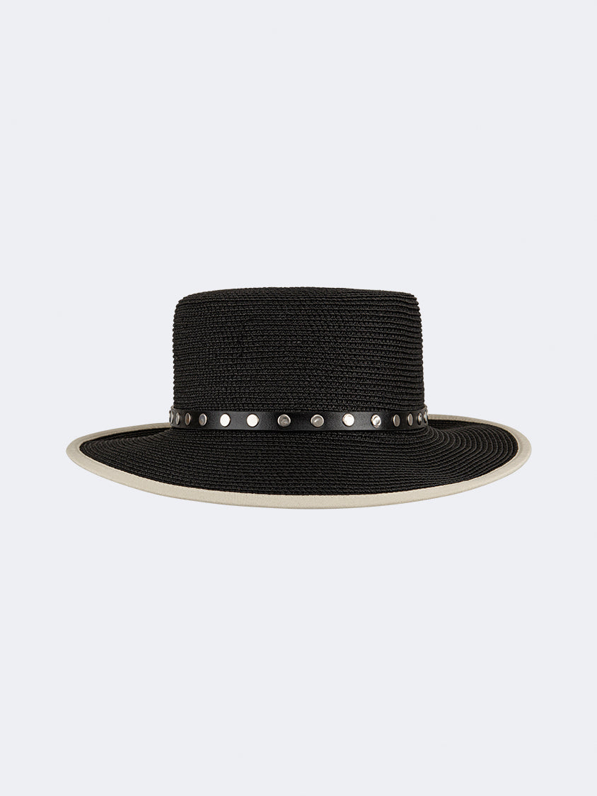 Oil And Gaz Stylish Women Beach Cordobes Hat Beige/Black