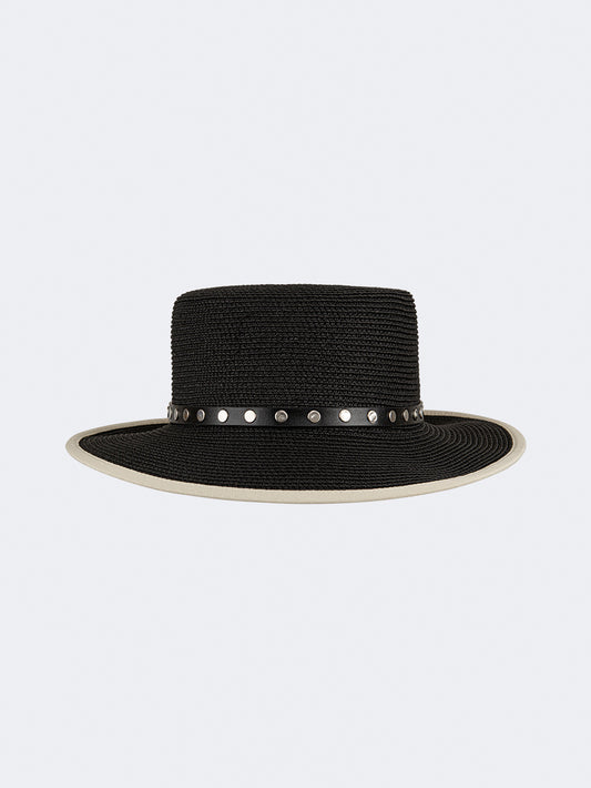 Oil & Gaz Stylish Women Beach Cordobes Hat Beige/Black