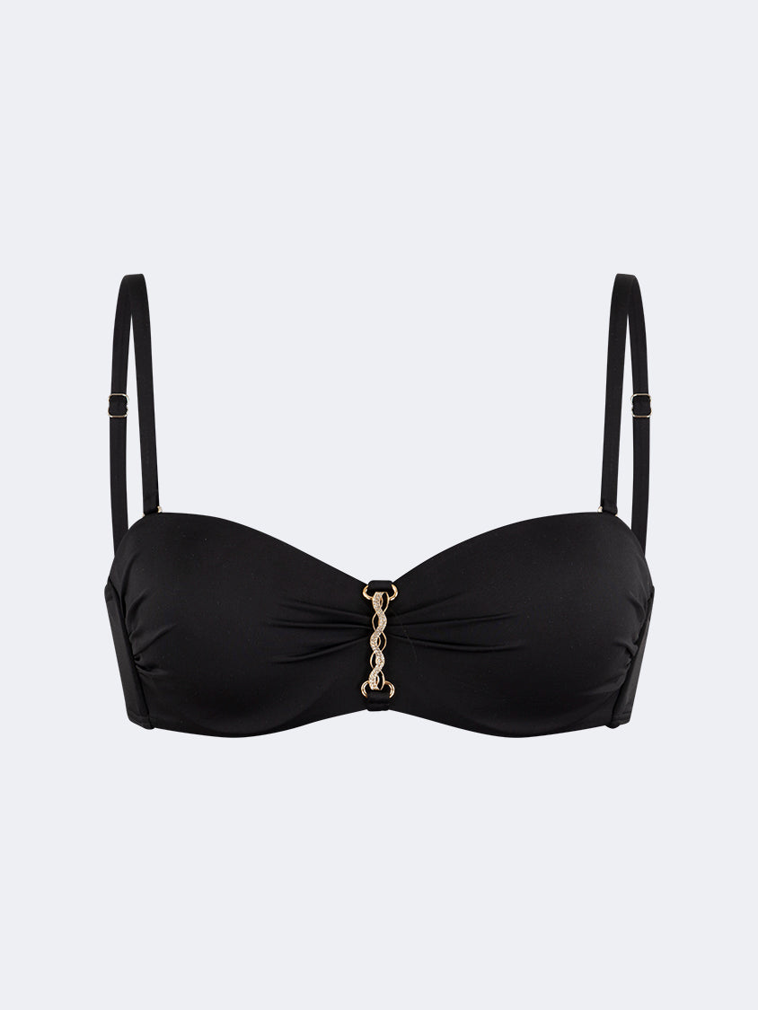 Oil And Gaz Stylish Women Beach Bandeau Bra Black