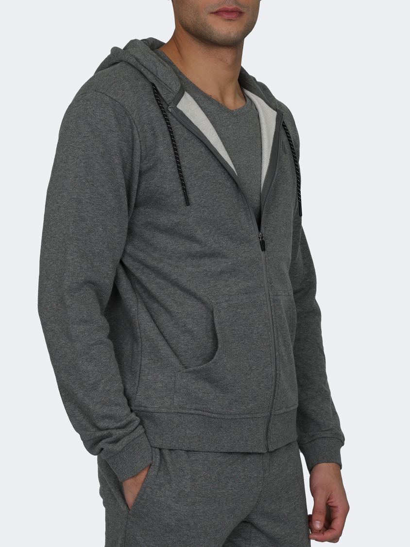 Oil And Gaz  Full Zip Men Lifestyle Hoody Grey