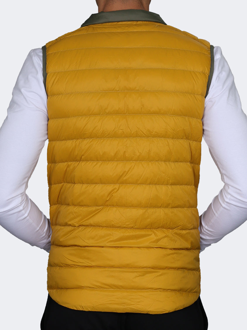 Oil And Gaz Reversible Down Men Lifestyle Vest Olive/Mustard