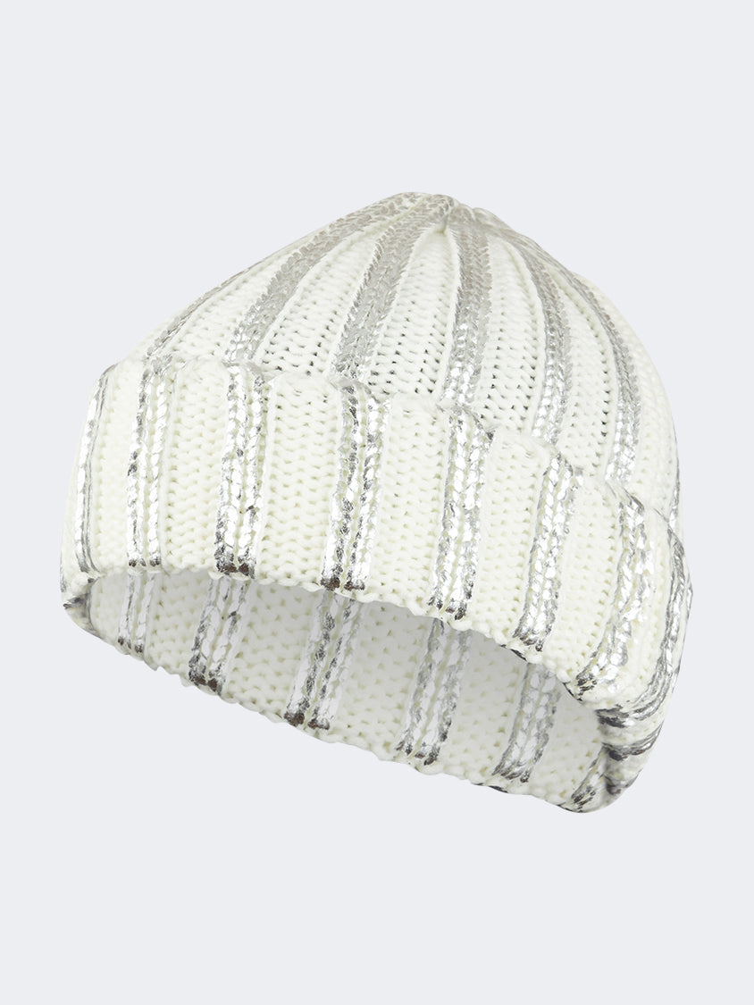 Oil And Gaz Cozy Unisex Lifestyle Beanie Silver/White