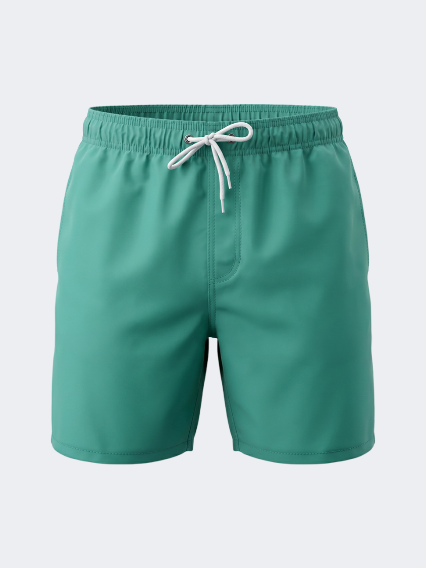 Oil & Gaz Breathable Men Beach Solid Swim Short Green