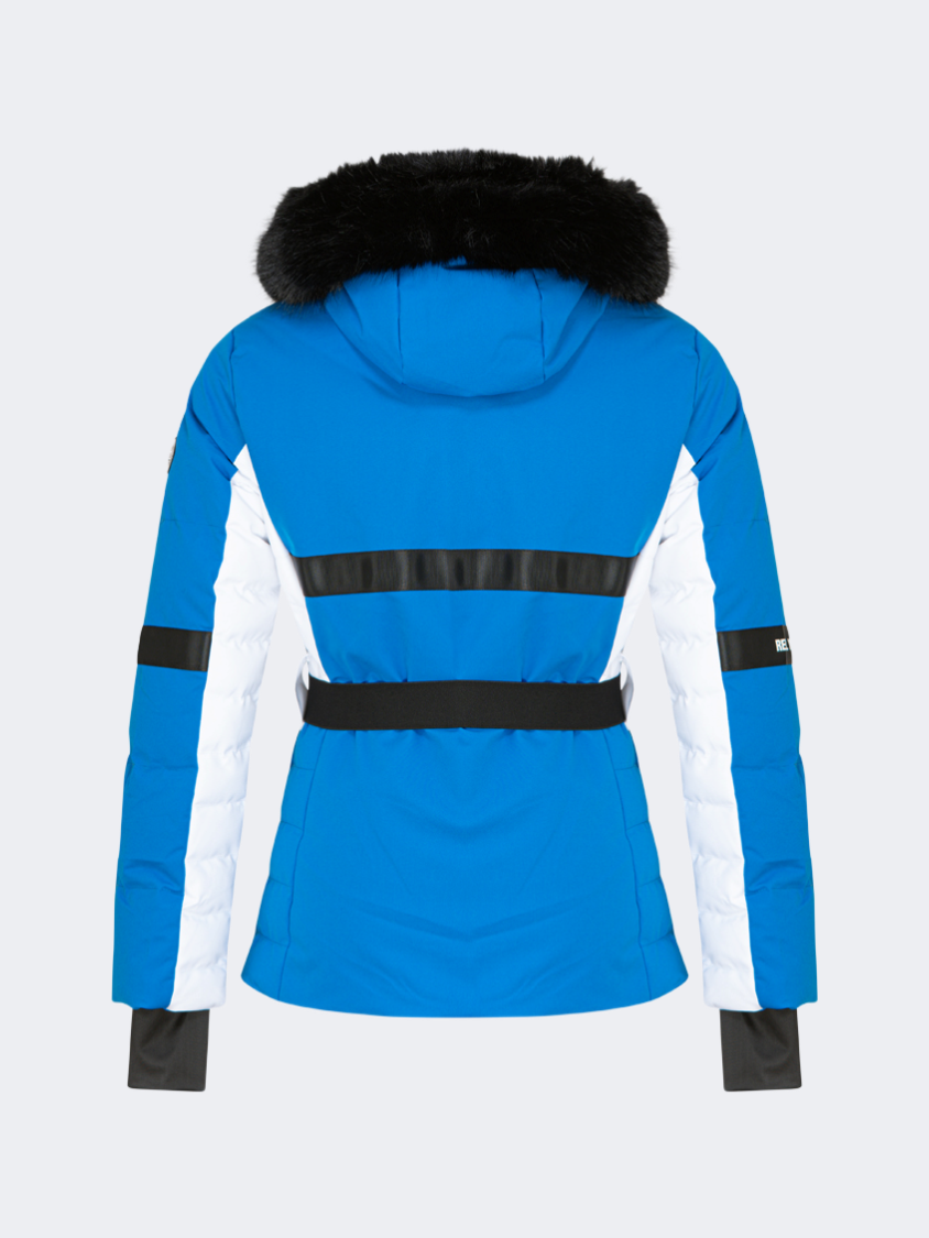 Oil&amp;Gaz Breathable Women Ski Jacket Blue+White+Gun