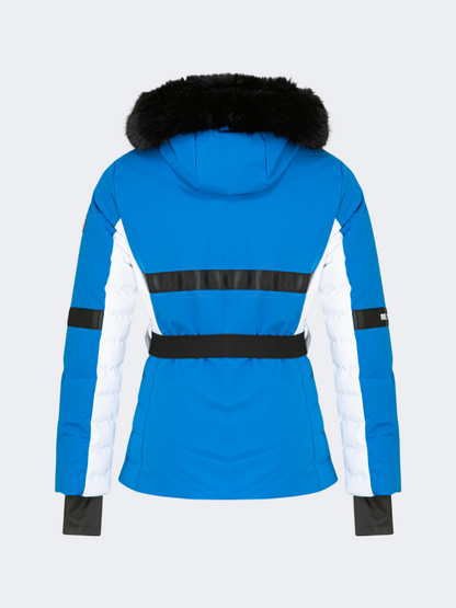 Oil&amp;Gaz Breathable Women Ski Jacket Blue+White+Gun