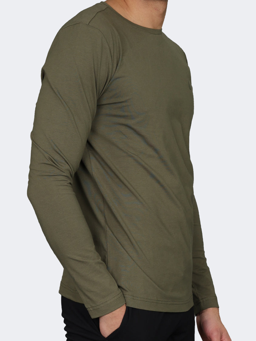 Oil And Gaz Round Neck Men Lifestyle T-Shirt Olive