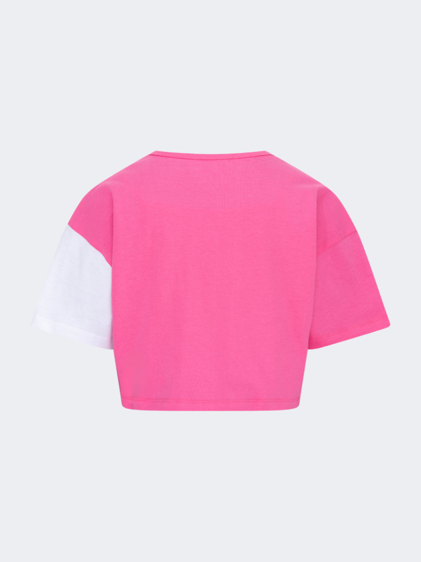 Oil&amp;Gaz Stylish Kids-Girls Lifestyle Layered Crop Top Fuchsia/White