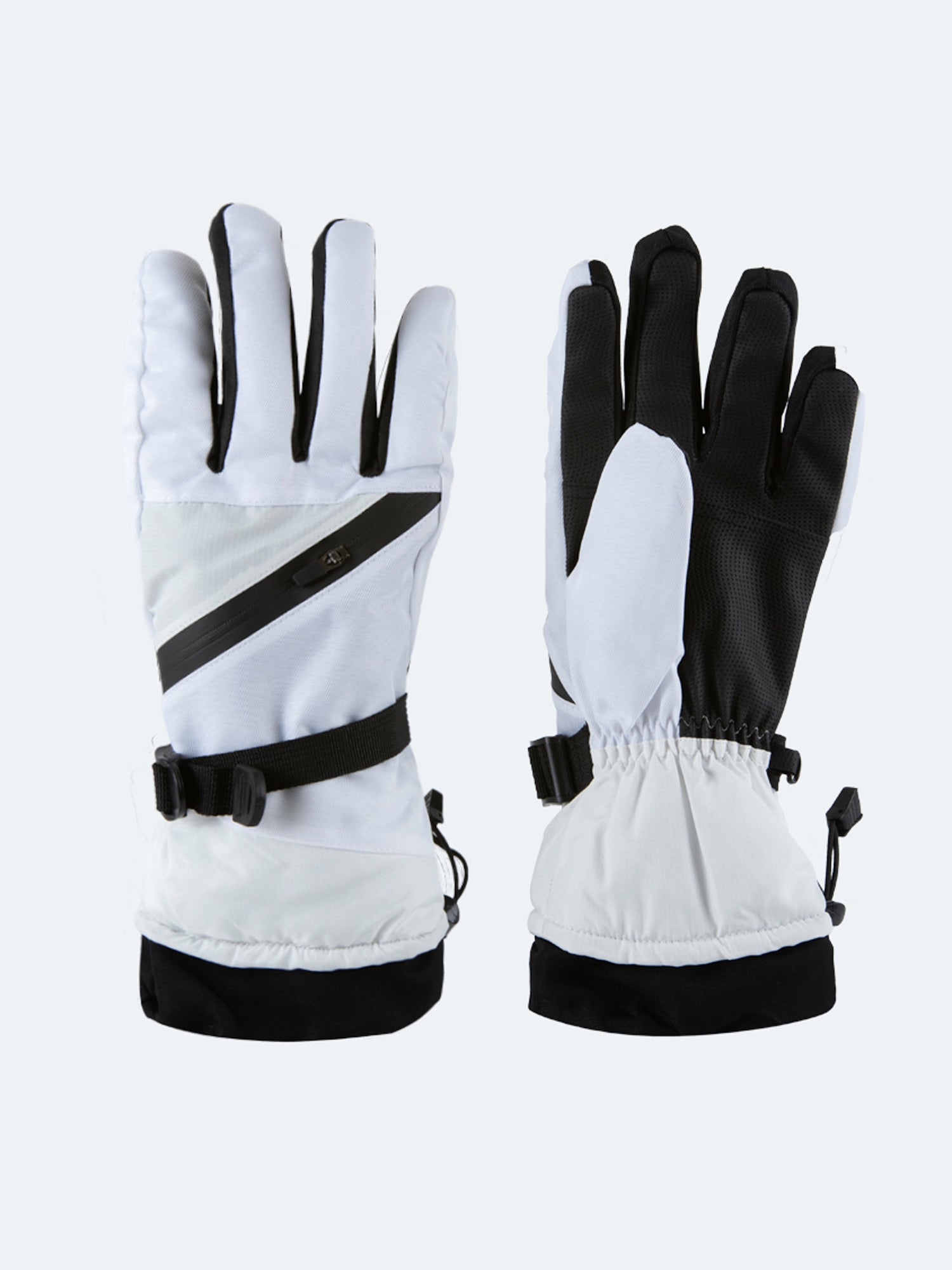 Oil And Gaz Durable Women Skiing Gloves Black/White