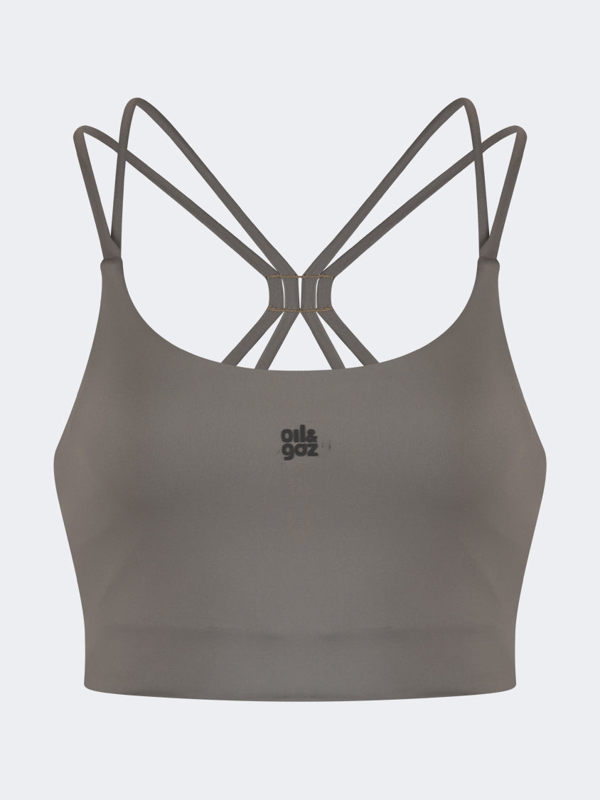 Oil And Gaz Supportive Women Lifestyle  Longline Bra With Bach Khaki