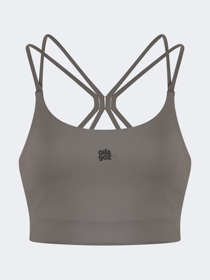 Oil And Gaz Supportive Women Lifestyle  Longline Bra With Bach Khaki
